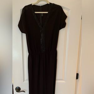 St. John Jumpsuit with black beaded detail. Comfortable and flattering.